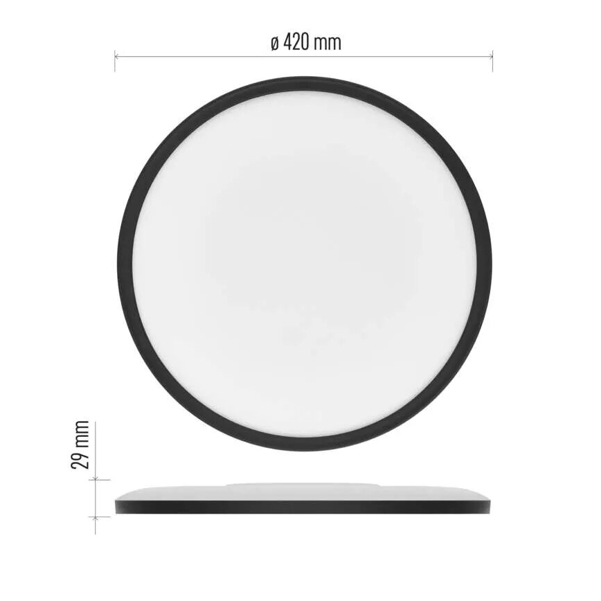 Plafón LED FLORI LED/22W/230V 4000K negro diá. 42 cm