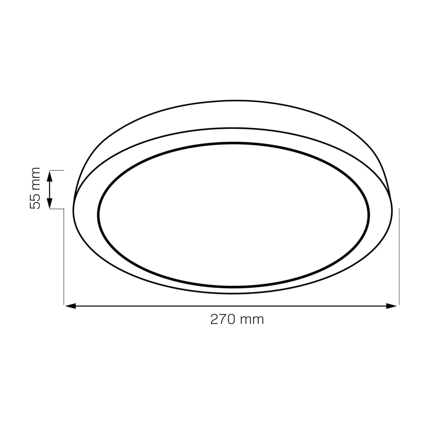 Plafón LED JANUSZ LED/12W/230V diá. 27 cm IP44 roble