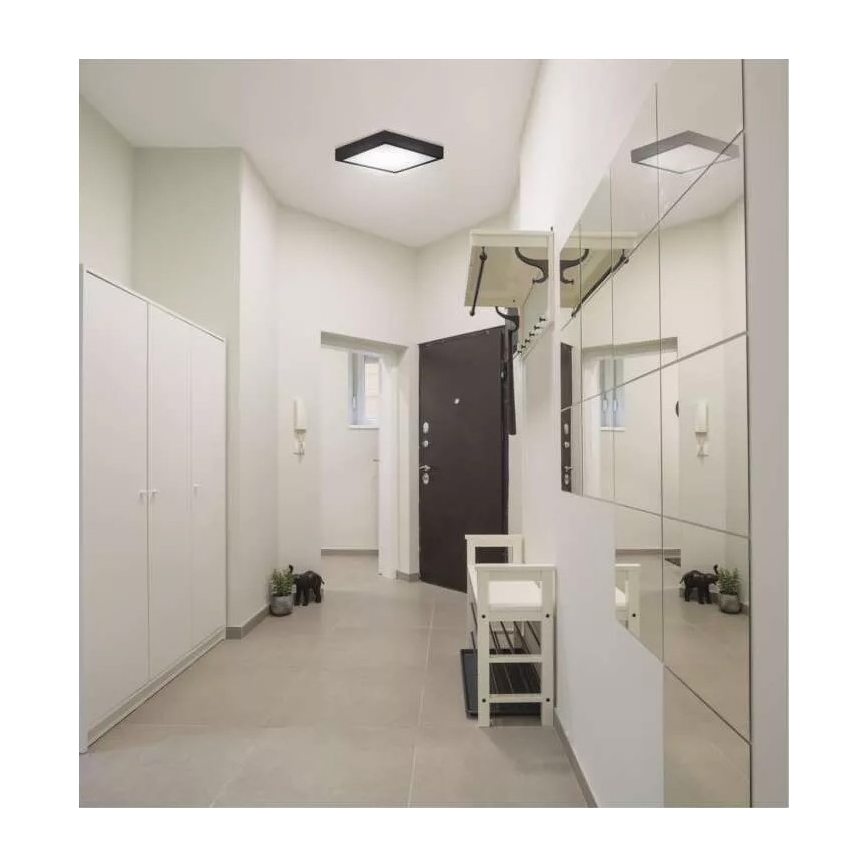 Plafón LED NEXXO LED/12,5W/230V 3000/3500/4000K 17x17 cm negro