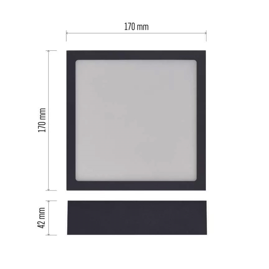 Plafón LED NEXXO LED/12,5W/230V 3000/3500/4000K 17x17 cm negro