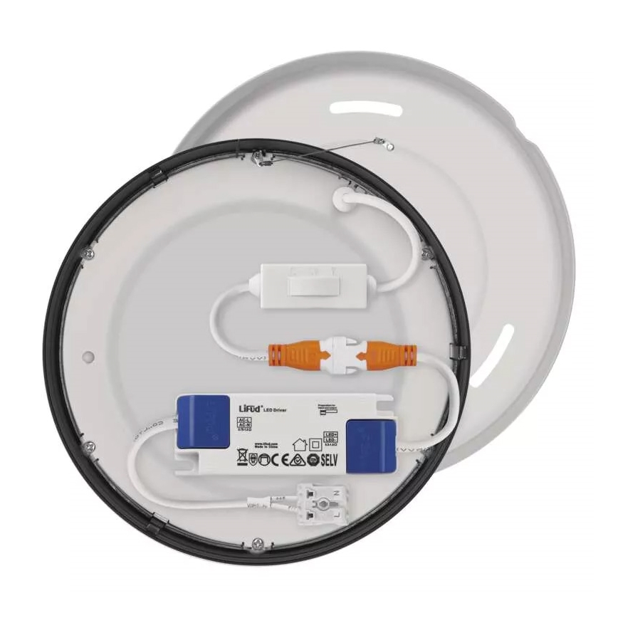 Plafón LED NEXXO LED/12,5W/230V 3000/3500/4000K ø 17 cm negro