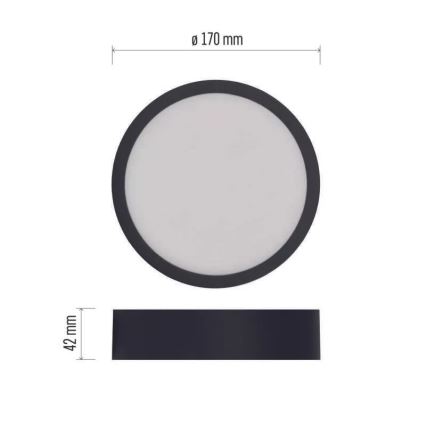 Plafón LED NEXXO LED/12,5W/230V 3000/3500/4000K ø 17 cm negro