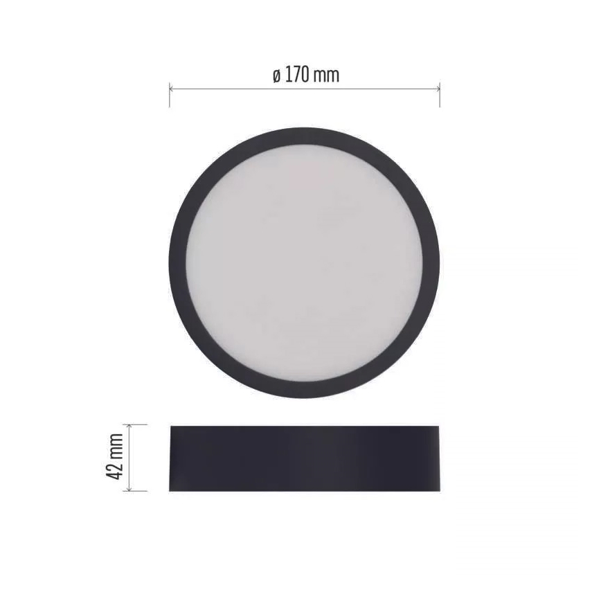 Plafón LED NEXXO LED/12,5W/230V 3000/3500/4000K ø 17 cm negro