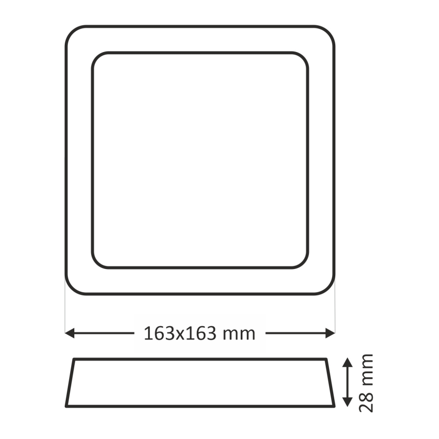 Plafón LED LED/12W/230V 2700K 16,3x16,3 cm blanco