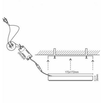 Plafón LED LED/12W/230V 4000K 17,2x17,2 cm