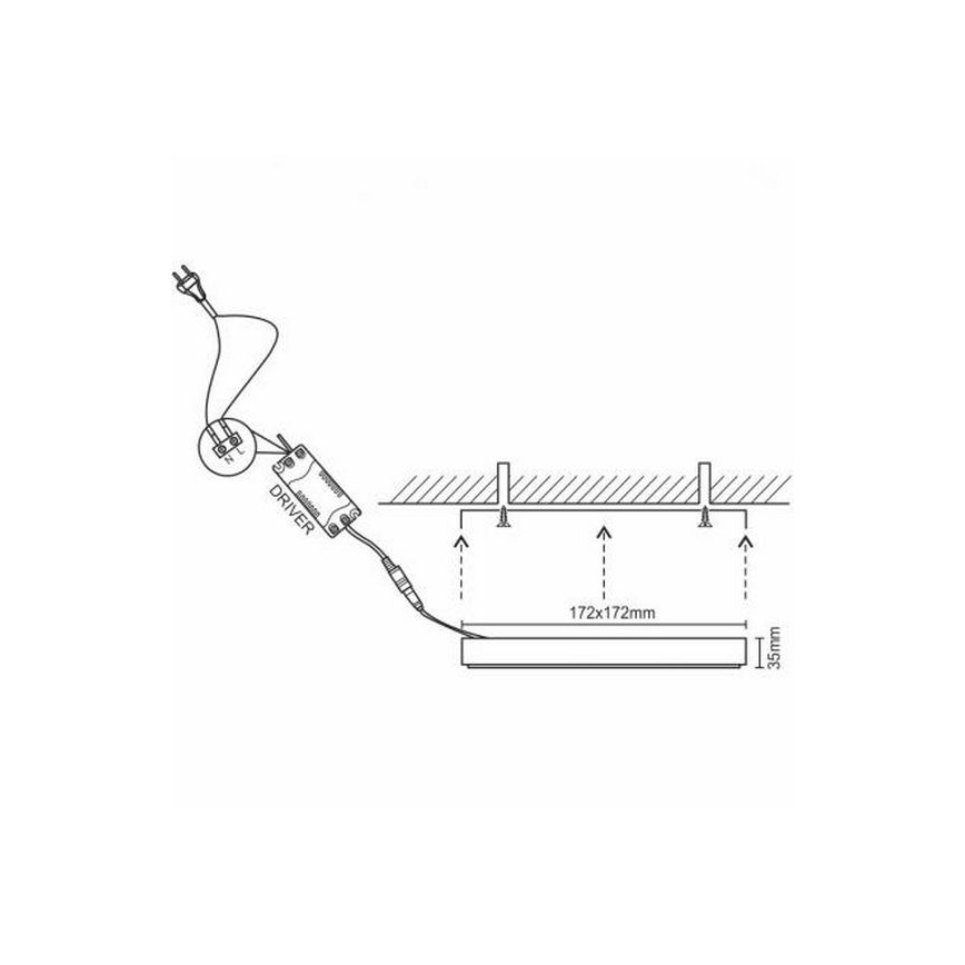 Plafón LED LED/12W/230V 4000K 17,2x17,2 cm