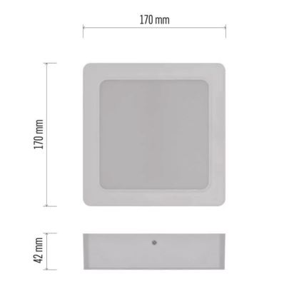 Plafón LED LED/18W/230V 17x17 cm blanco