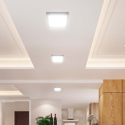 Plafón LED LED/18W/230V 3000K 21,4x21,4 cm blanco