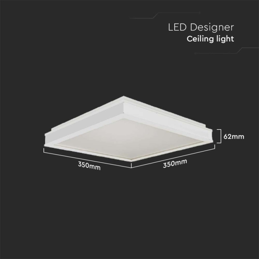 Plafón LED LED/18W/230V 4000K 35x35 cm blanco