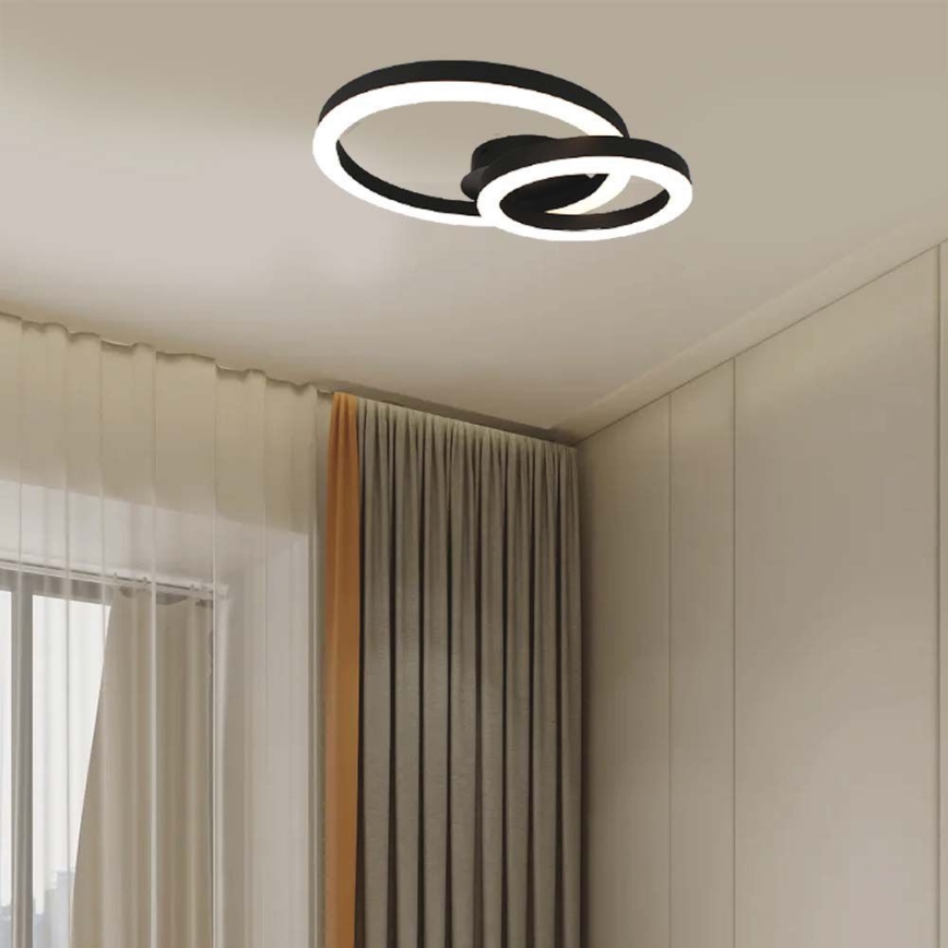Plafón LED LED/20W/230V 3000K negro