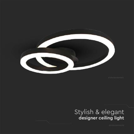 Plafón LED LED/20W/230V 3000K negro