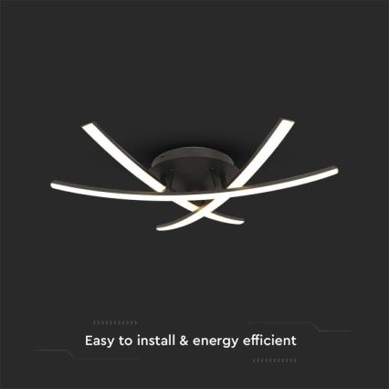 Plafón LED LED/20W/230V 3000K negro