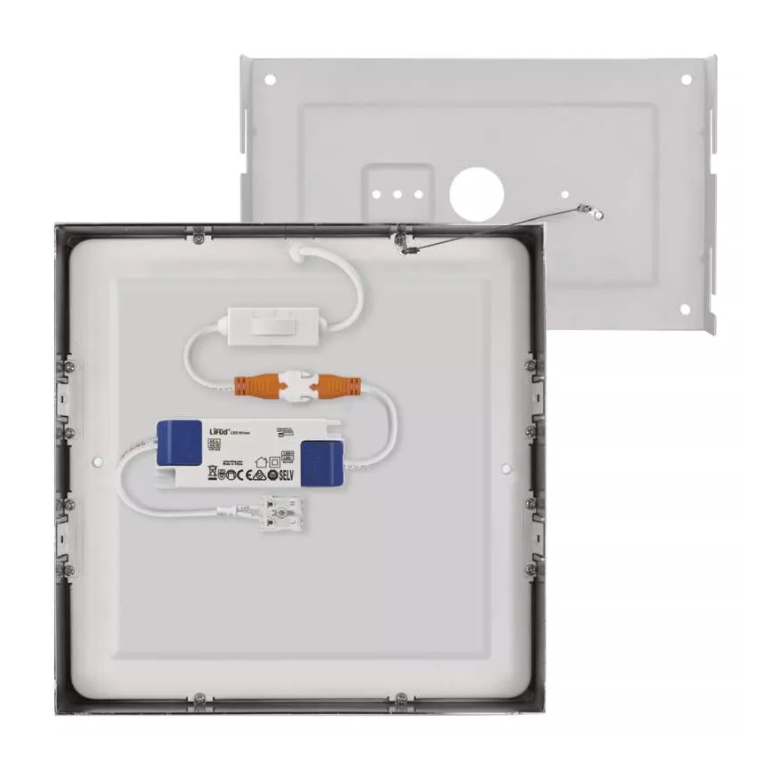 Plafón LED NEXXO LED/21W/230 3000/3500/4000K 22,5x22,5 cm cromo mate