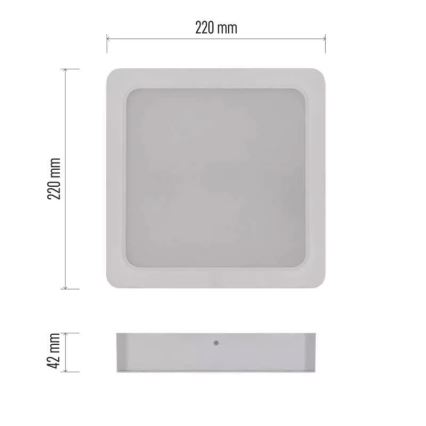 Plafón LED LED/24W/230V 22x22 cm blanco