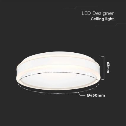 Plafón LED LED/24W/230V 4000K diá. 45 cm blanco