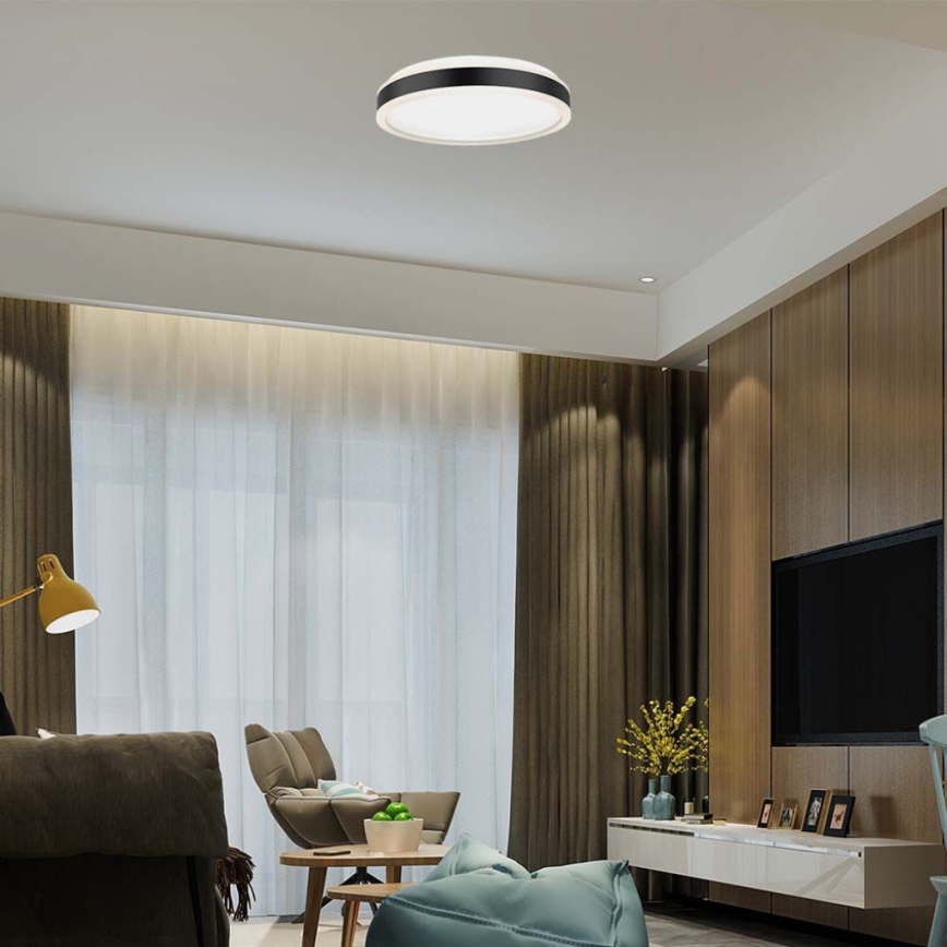 Plafón LED LED/24W/230V 4000K diá. 45 cm negro