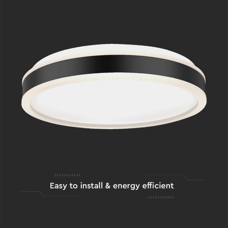 Plafón LED LED/24W/230V 4000K diá. 45 cm negro
