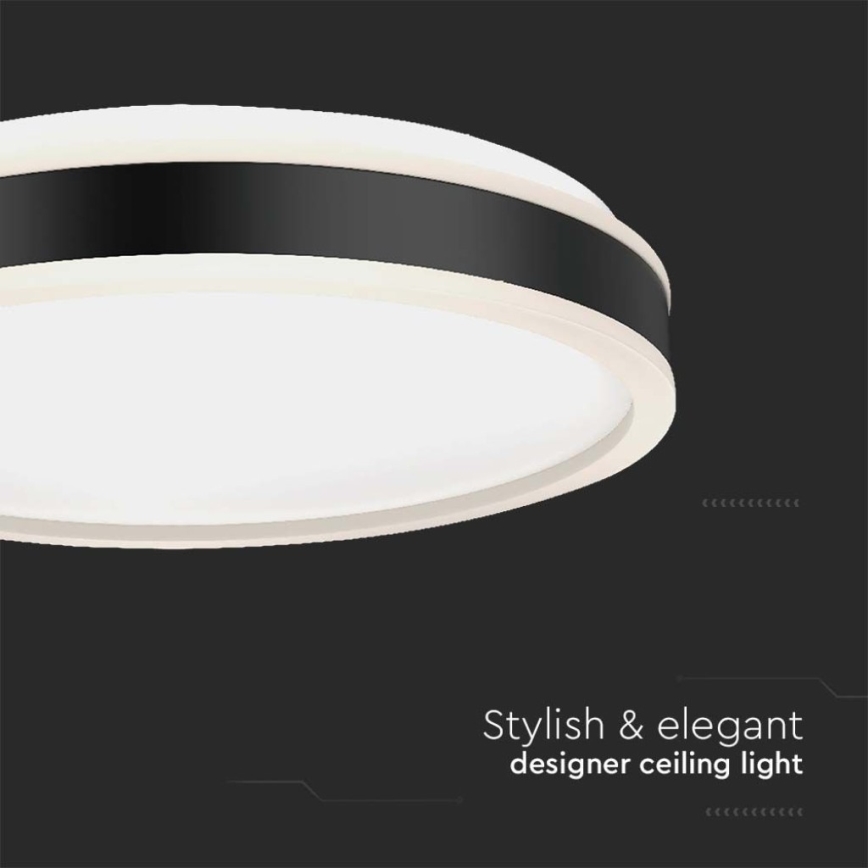 Plafón LED LED/24W/230V 4000K diá. 45 cm negro