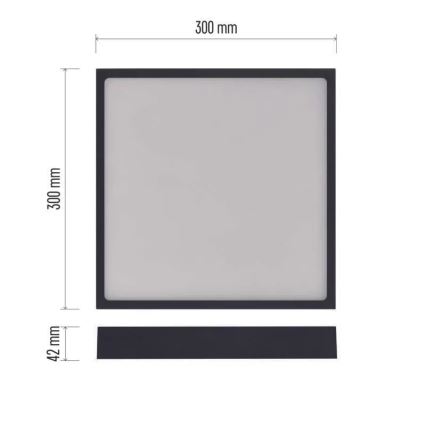 Plafón LED NEXXO LED/28,5W/230V 3000/3500/4000K 30x30 cm negro