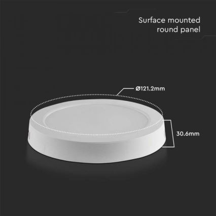 Plafón LED LED/6W/230V 6500K diá. 12 cm blanco