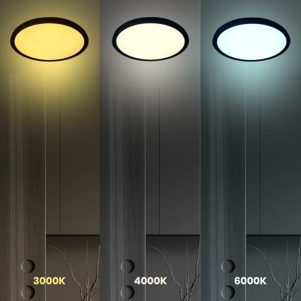 Plafón LED MAQ LED/50W/230V 3000/4000/6500K IP40 negro