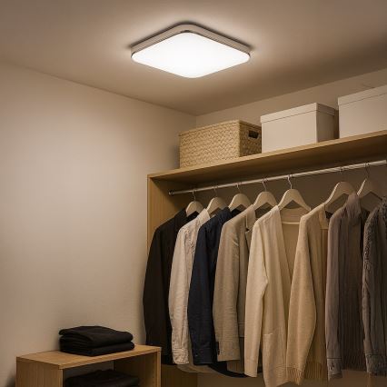 Plafón LED NEMO LED/36W/230V 50x50 cm cromo brillante