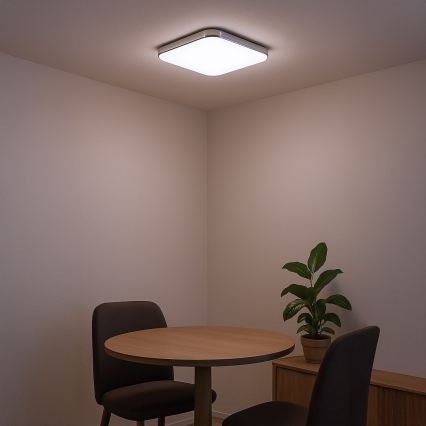 Plafón LED NEMO LED/36W/230V 50x50 cm cromo brillante