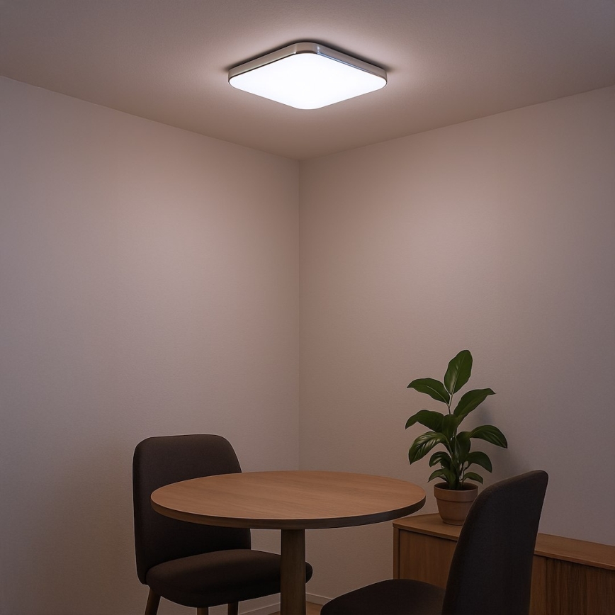 Plafón LED NEMO LED/36W/230V 50x50 cm cromo brillante