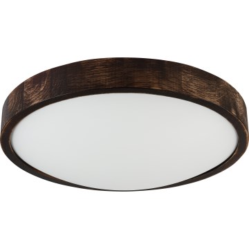 Plafón LED OAK SLIM LED/36W/230V 4000K Ø 37 cm roble/marrón oscuro