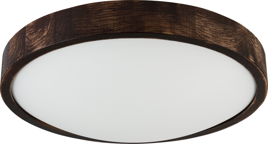 Plafón LED OAK SLIM LED/36W/230V 4000K Ø 37 cm roble/marrón oscuro