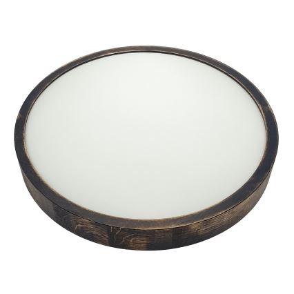 Plafón LED OAK SLIM LED/36W/230V 4000K Ø 37 cm roble/marrón oscuro