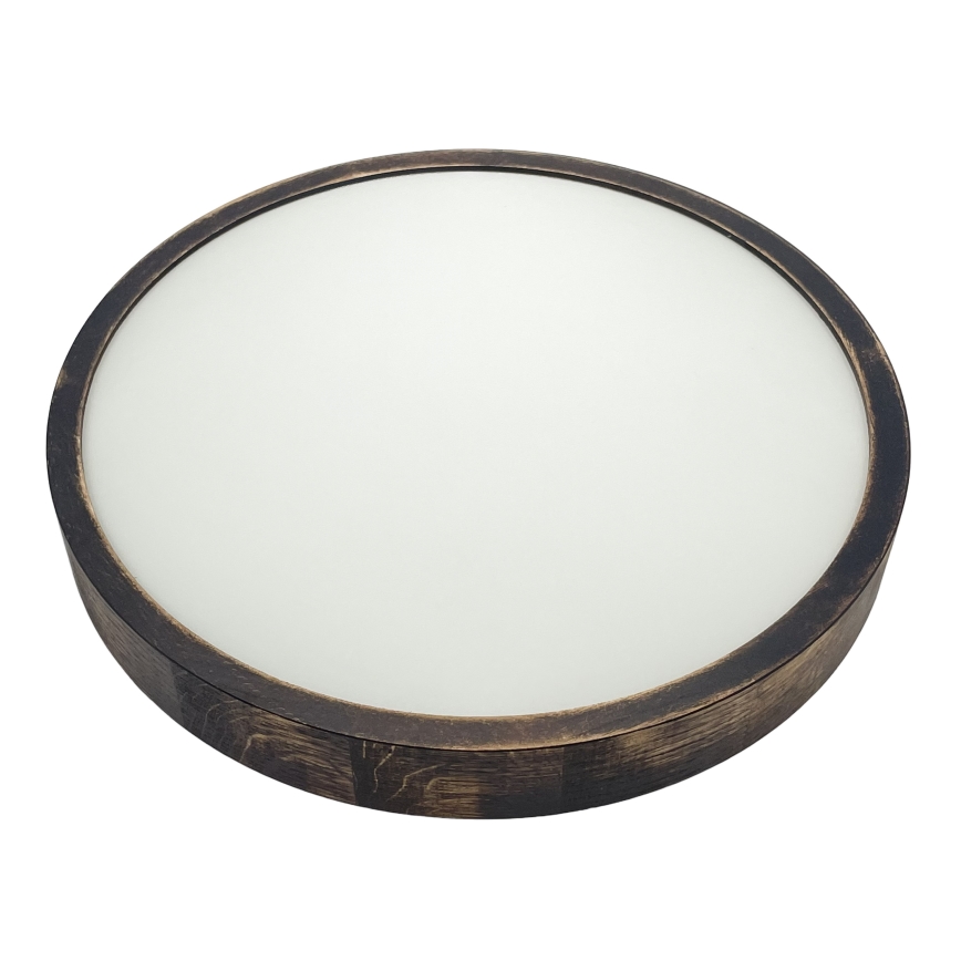 Plafón LED OAK SLIM LED/36W/230V 4000K Ø 37 cm roble/marrón oscuro