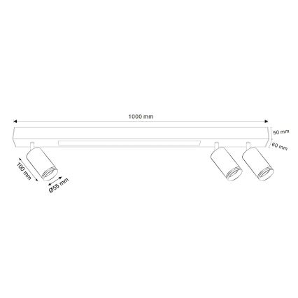 Plafón LED PARÍS LED/24W/230V + 3xGU10/10W negro
