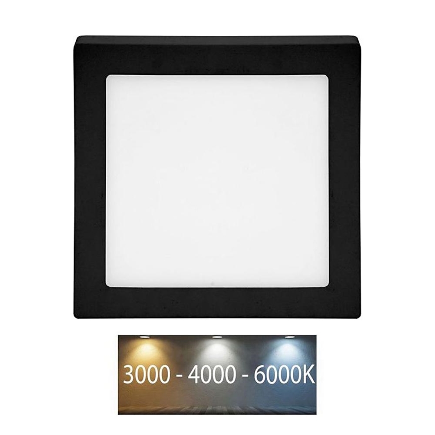 Plafón LED RAFA LED/25W/230V 3000/4000/6000K 30x30 cm negro