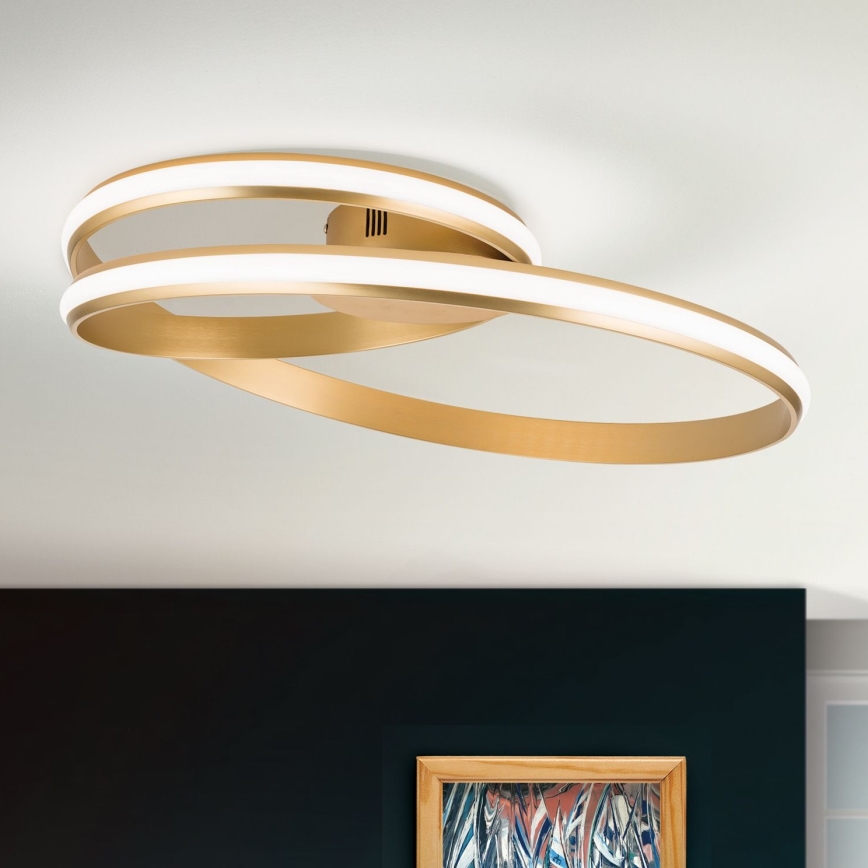 Plafón LED regulable CIRCUS LED/30W/230V dorado