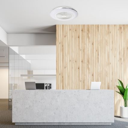 Plafón LED regulable con ventilador ARIA LED/38W/230V 3000-6000K blanco + mando a distancia