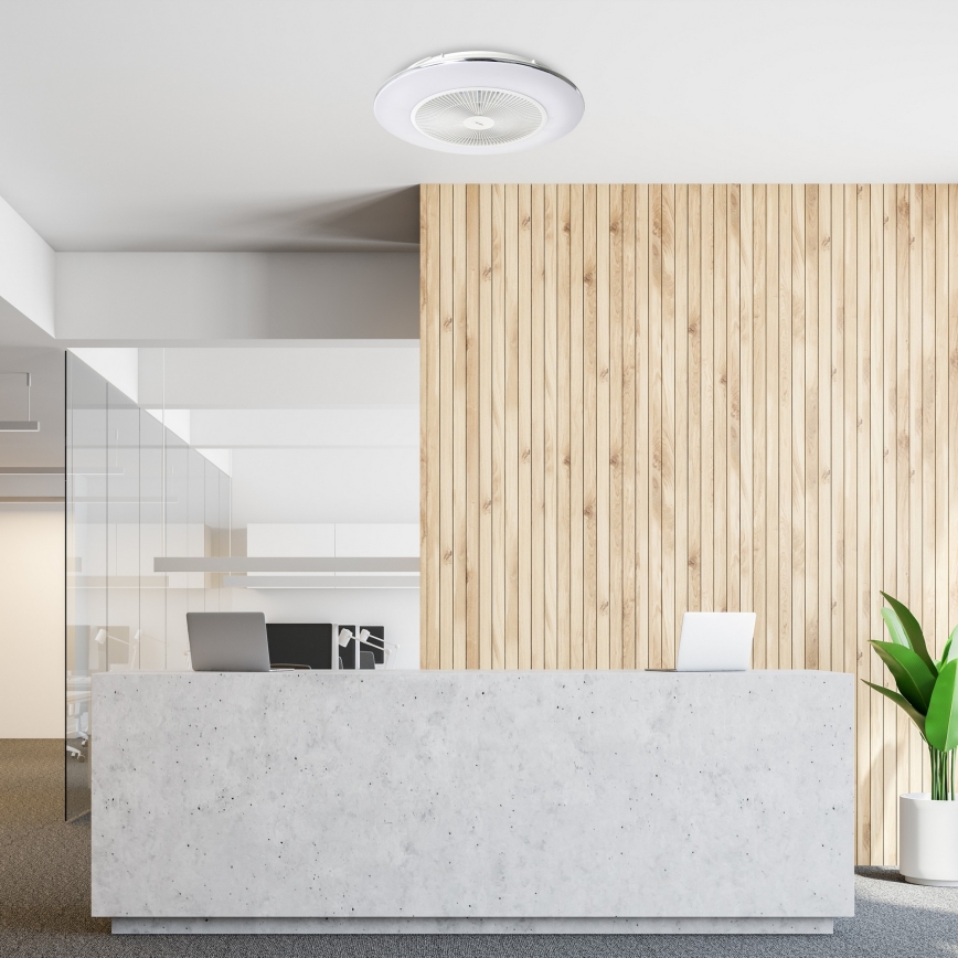 Plafón LED regulable con ventilador ARIA LED/38W/230V 3000-6000K blanco + mando a distancia