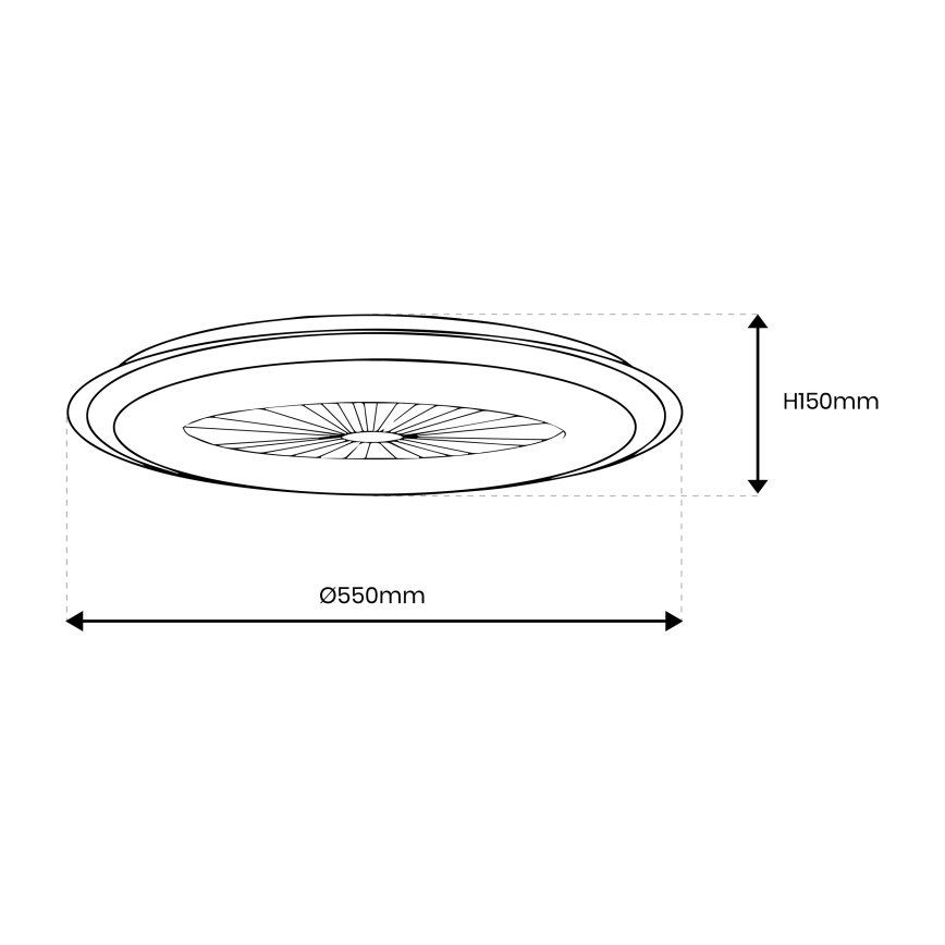 Plafón LED regulable con ventilador ARIA LED/38W/230V 3000-6000K blanco + mando a distancia