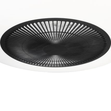 Plafón LED regulable con ventilador ARIA LED/38W/230V negro/blanco + mando a distancia