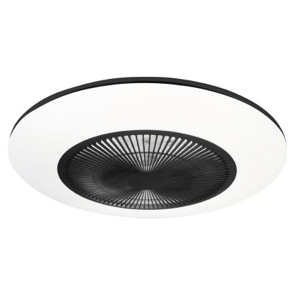 Plafón LED regulable con ventilador ARIA LED/38W/230V negro/blanco + mando a distancia