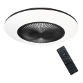 Plafón LED regulable con ventilador ARIA LED/38W/230V negro/blanco + mando a distancia
