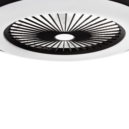 Plafón LED regulable con ventilador ZONDA LED/48W/230V 3000-6000K negro + control remoto