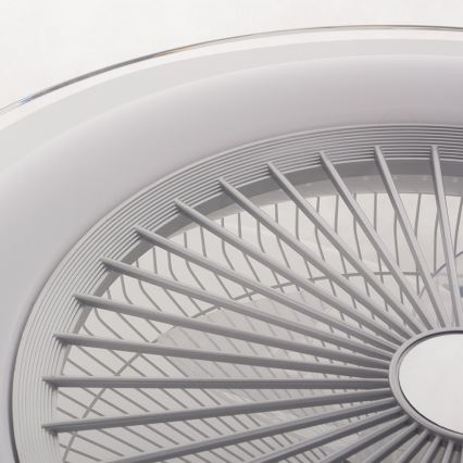 Plafón LED regulable con ventilador ZONDA LED/48W/230V 3000-6000K plata + control remoto