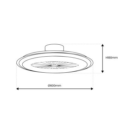 Plafón LED regulable con ventilador ZONDA LED/48W/230V 3000-6000K plata + control remoto