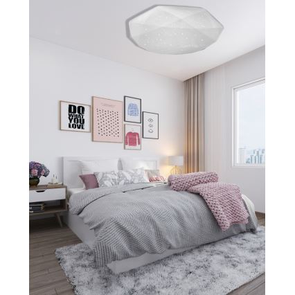 Plafón LED regulable INDUS LED/60W/230V 2700-6500K diá. 58 cm + control remoto