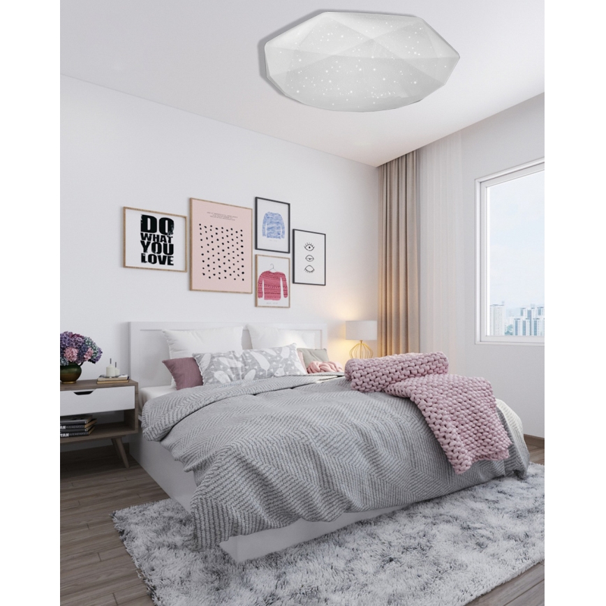 Plafón LED regulable INDUS LED/60W/230V 2700-6500K diá. 58 cm + control remoto
