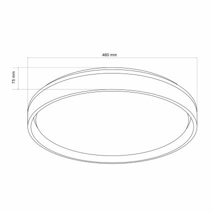 Luz de techo LED regulable para baño JADWIGA LED/72W/230V diá. 48 cm 3000-6000K IP44 + control remoto