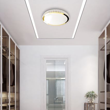 Plafón LED regulable LAYLA LED/50W/230V 3000/4000/6000K dorado + mando a distancia