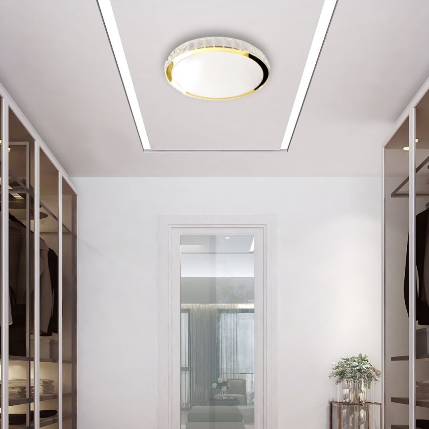 Plafón LED regulable LAYLA LED/50W/230V 3000/4000/6000K dorado + mando a distancia