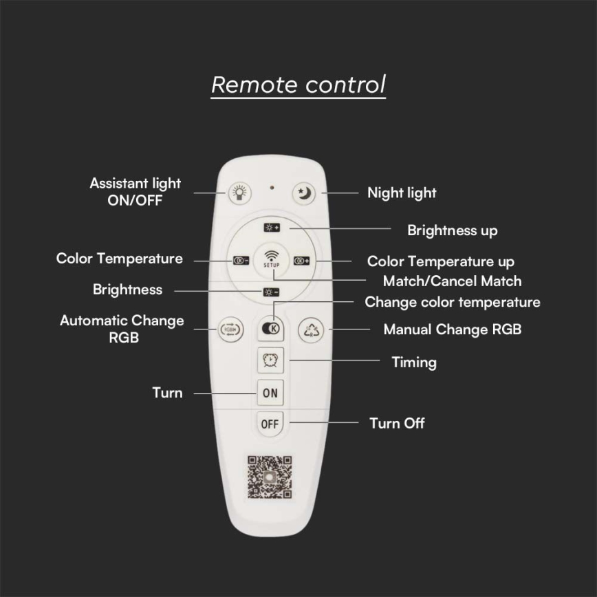 Plafón LED regulable LED/120W/230V 3000-6500K + control remoto